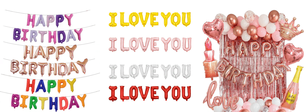 16 انچ لیٹر ورق کے غبارے میں کون سے حرف ہیں؟ مفت امتزاج کی حمایت؟