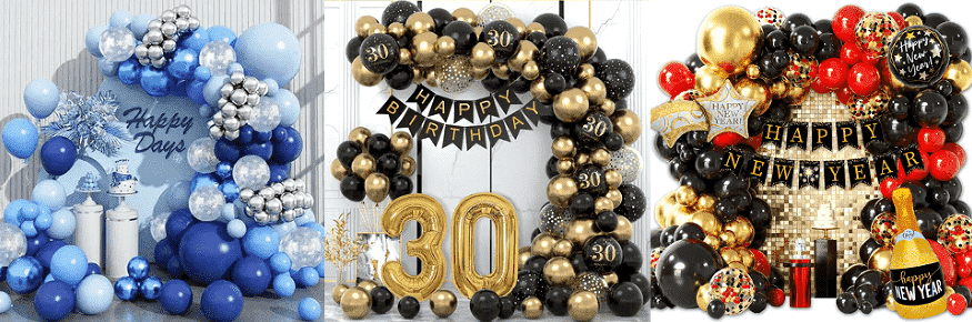 Metallic balloon arch