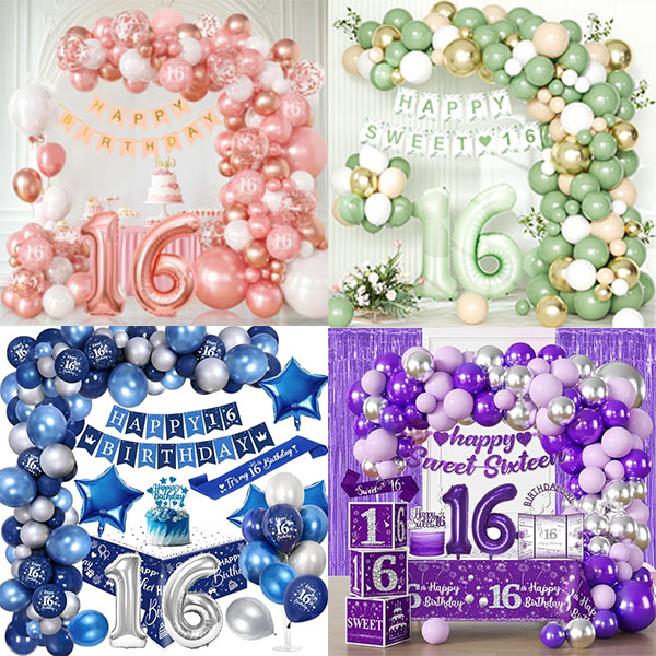 میٹھی 16 غبارے کا محراب