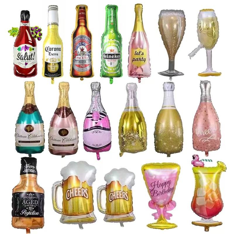 شراب کی بوتل ورق غبارے